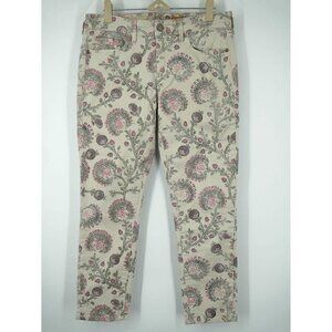 NEW Pilcro and the Letterpress Mid Rise Floral Cropped Straight Leg Jeans 28